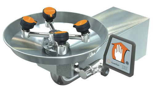 A photograph of a Guardian GBF1724 Barrier-Free WideArea™ Eye/Face Wash, Wall Mounted.